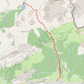 Montée alpage bise GPS track, route, trail