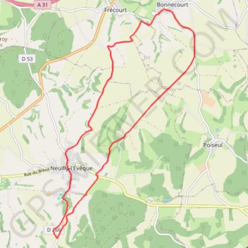 Marche nordique Neuilly-L'Evêque GPS track, route, trail