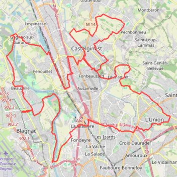 Fil Vert du Grand Toulouse GPS track, route, trail