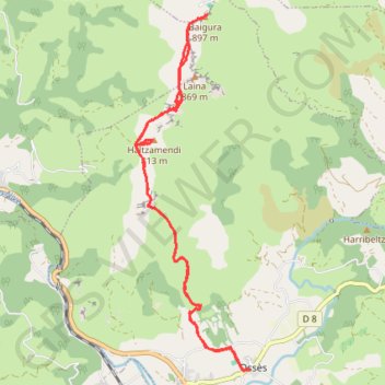 Ossès - Haltzamendi - Baïgura GPS track, route, trail