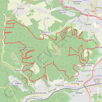 Tour de la forêt de Moyeuvre GPS track, route, trail