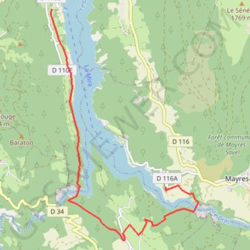 Lac de Monteynard-Avignonet GPS track, route, trail