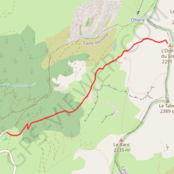 L'Oreille du Loup GPS track, route, trail