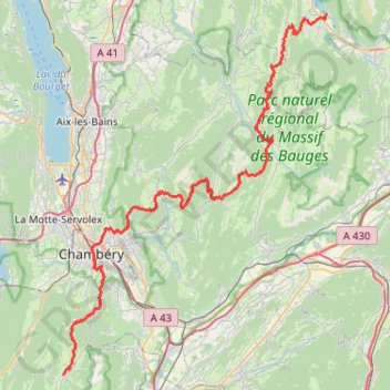 GR96 De Verthier (Haute-Savoie) à Epernay (Savoie) GPS track, route, trail