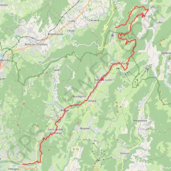 Descente du Col des Moises le long de la Menoge GPS track, route, trail