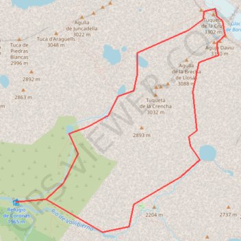 Aneto arête sud GPS track, route, trail