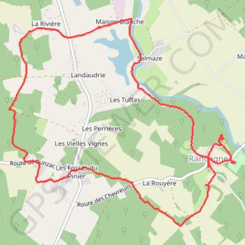 Randonnée à Rancogne (Charente) GPS track, route, trail