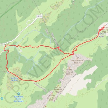 Plateau des Glières - Montagne des Auges GPS track, route, trail